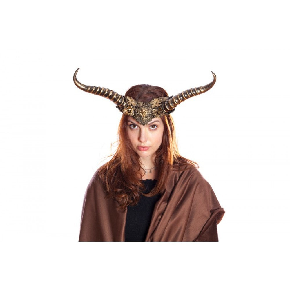 Gold Floral Horned Headpiece