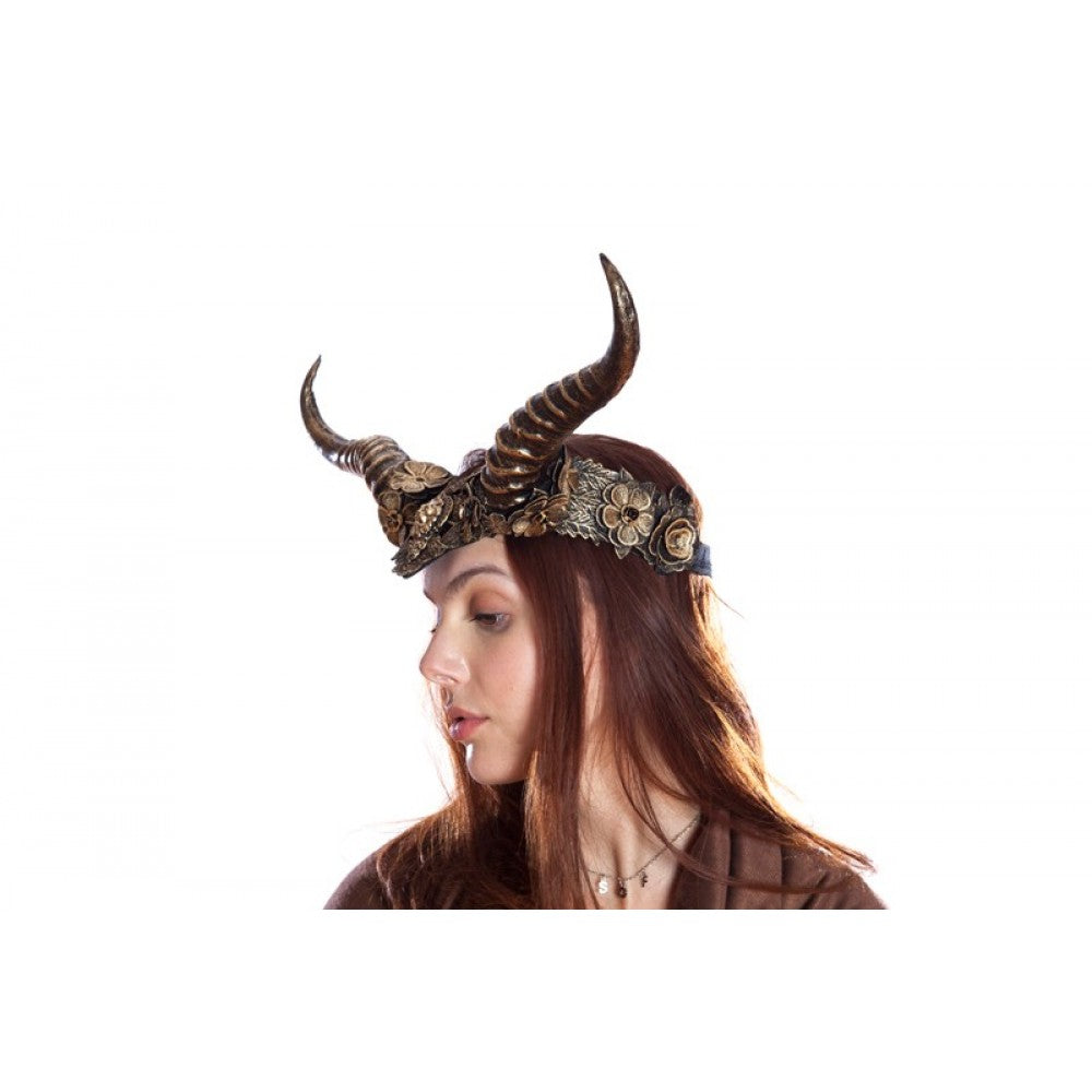 Gold Floral Horned Headpiece