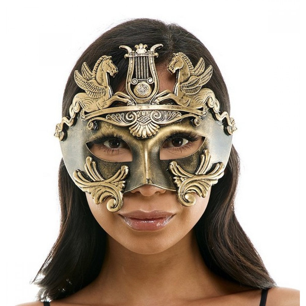 Gold Warrior Venetian Mask