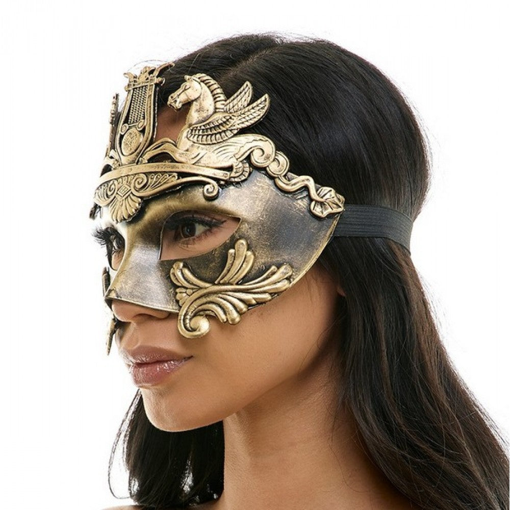 Gold Warrior Venetian Mask
