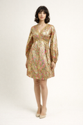 Gold & Pink Lamé Dress, Vintage 1960's Women's Costume Rental