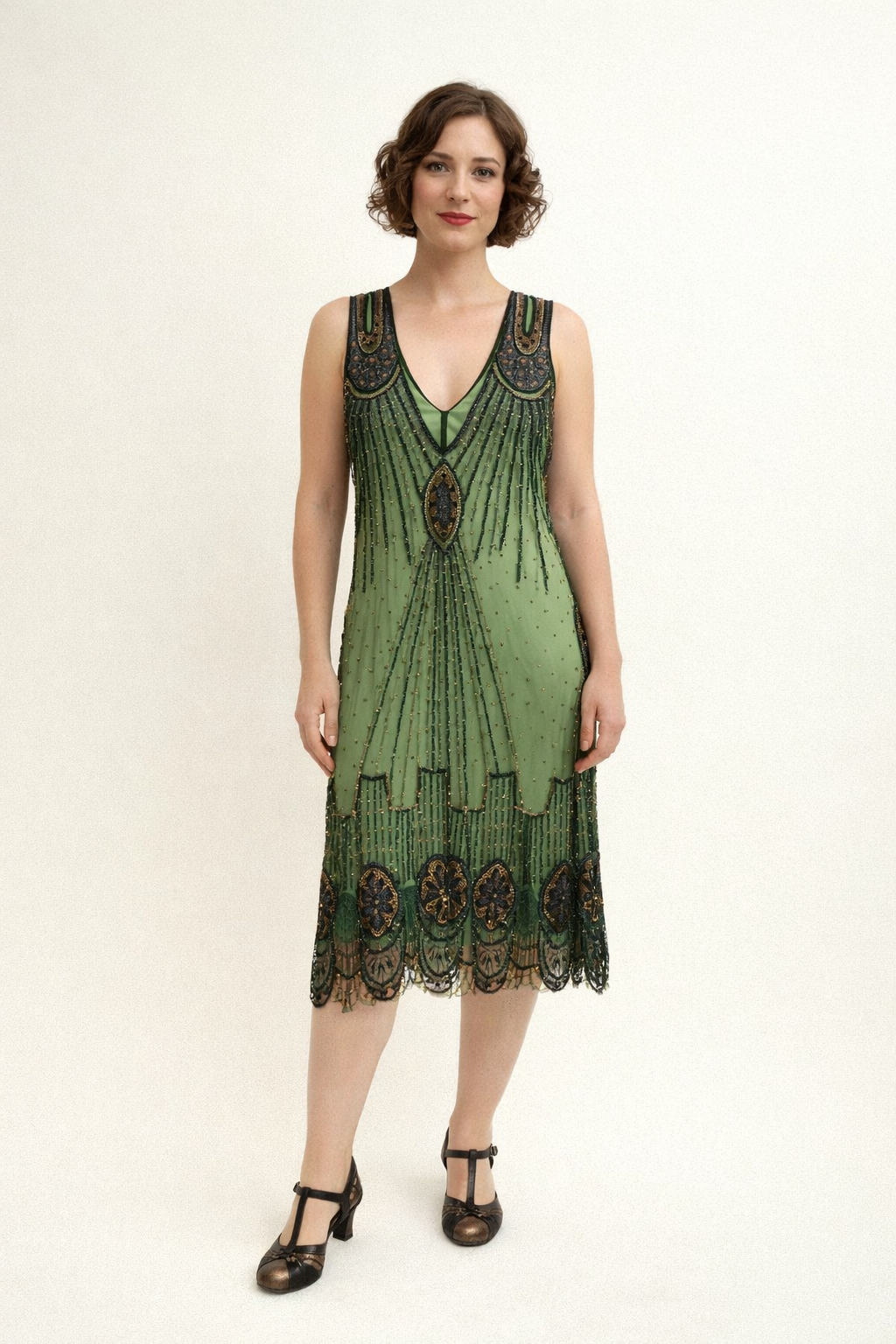 Green Vamp Flapper Dress 1920's, Women's Costume Rental
