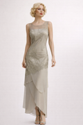 Grey & Sage Green Silk Satin 1930's Gown, Women's Costume Rental