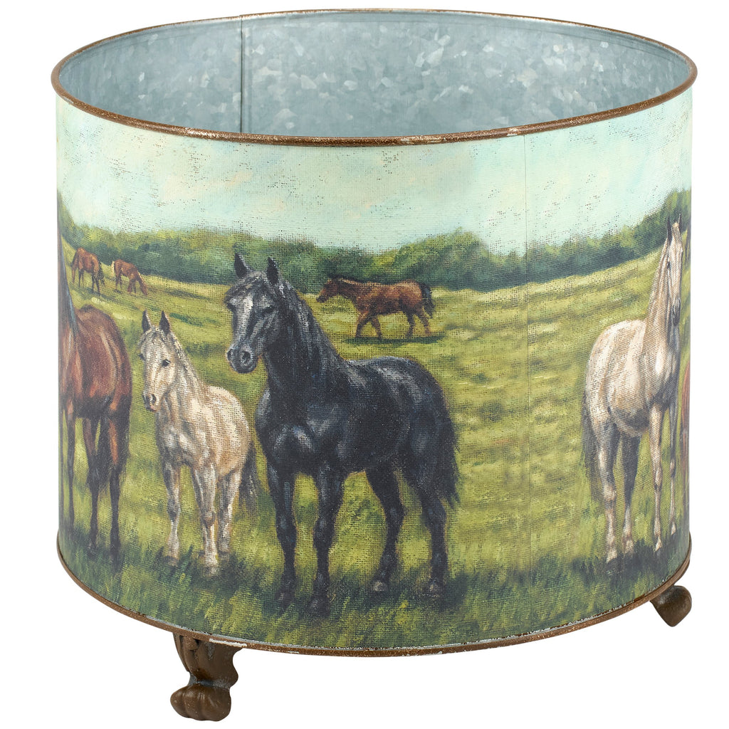 Horse Family Planter back side 
