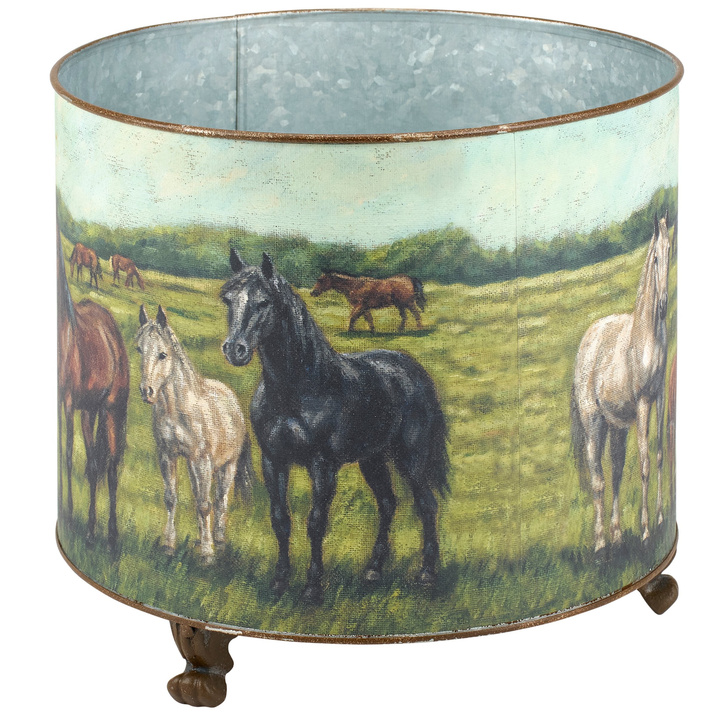 Horse Family Planter back side 