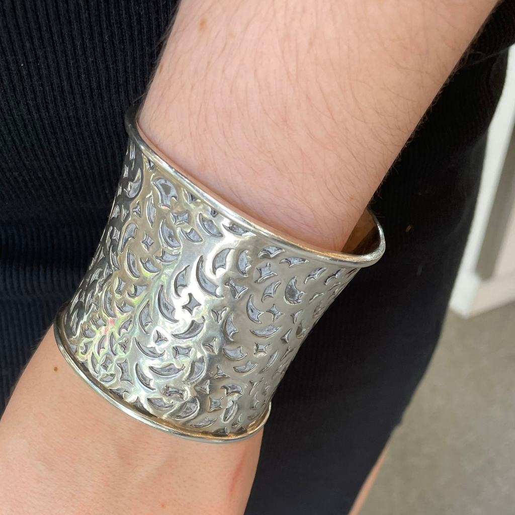 Lois Hill  Retired Sterling  Hand Scrolled Cuff