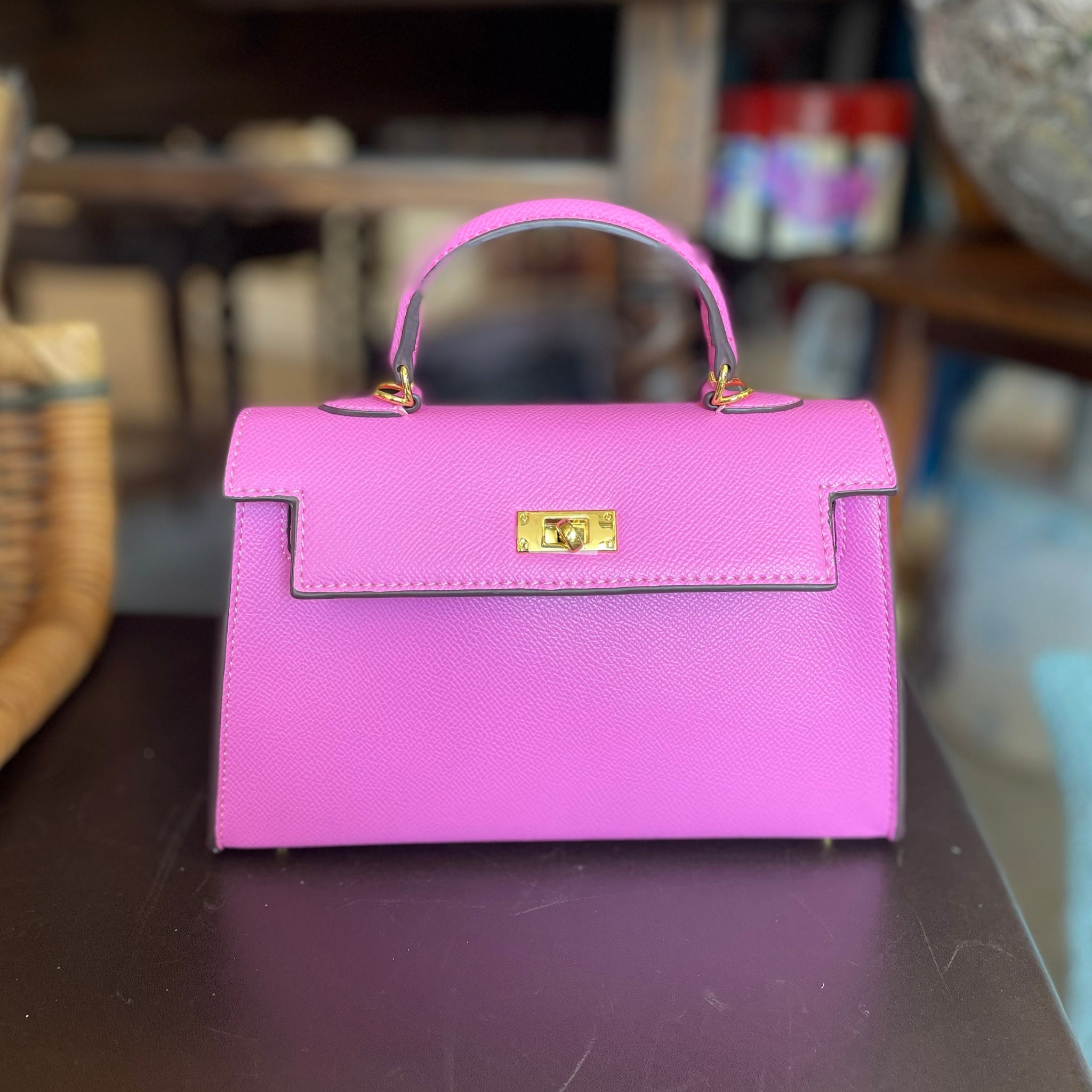 【EMIS】EMBOSSED MINI BAG-PINK MINI CROSSED BODY CIRCULAR BAG-PINK - EMIS