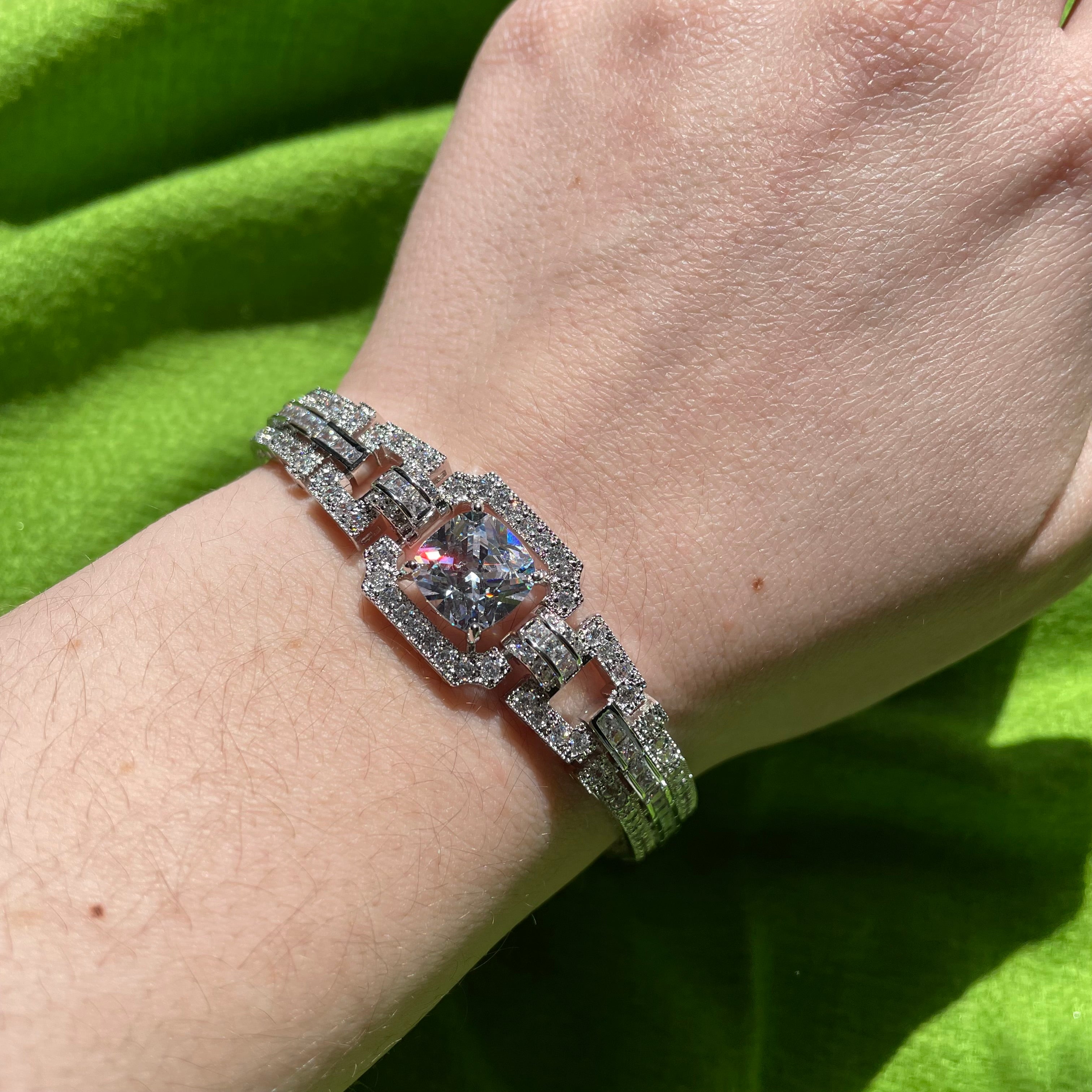 cz art deco bracelet