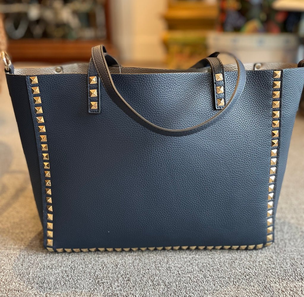 Inzi blue Studded tote bag