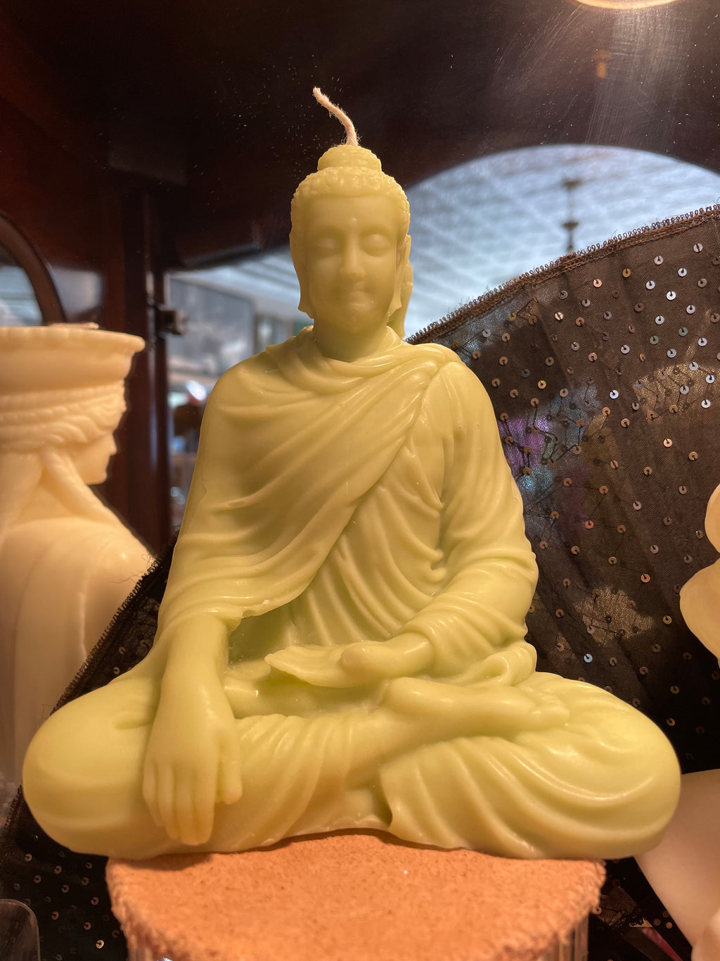 Siddhartha Buddha Candle in Green