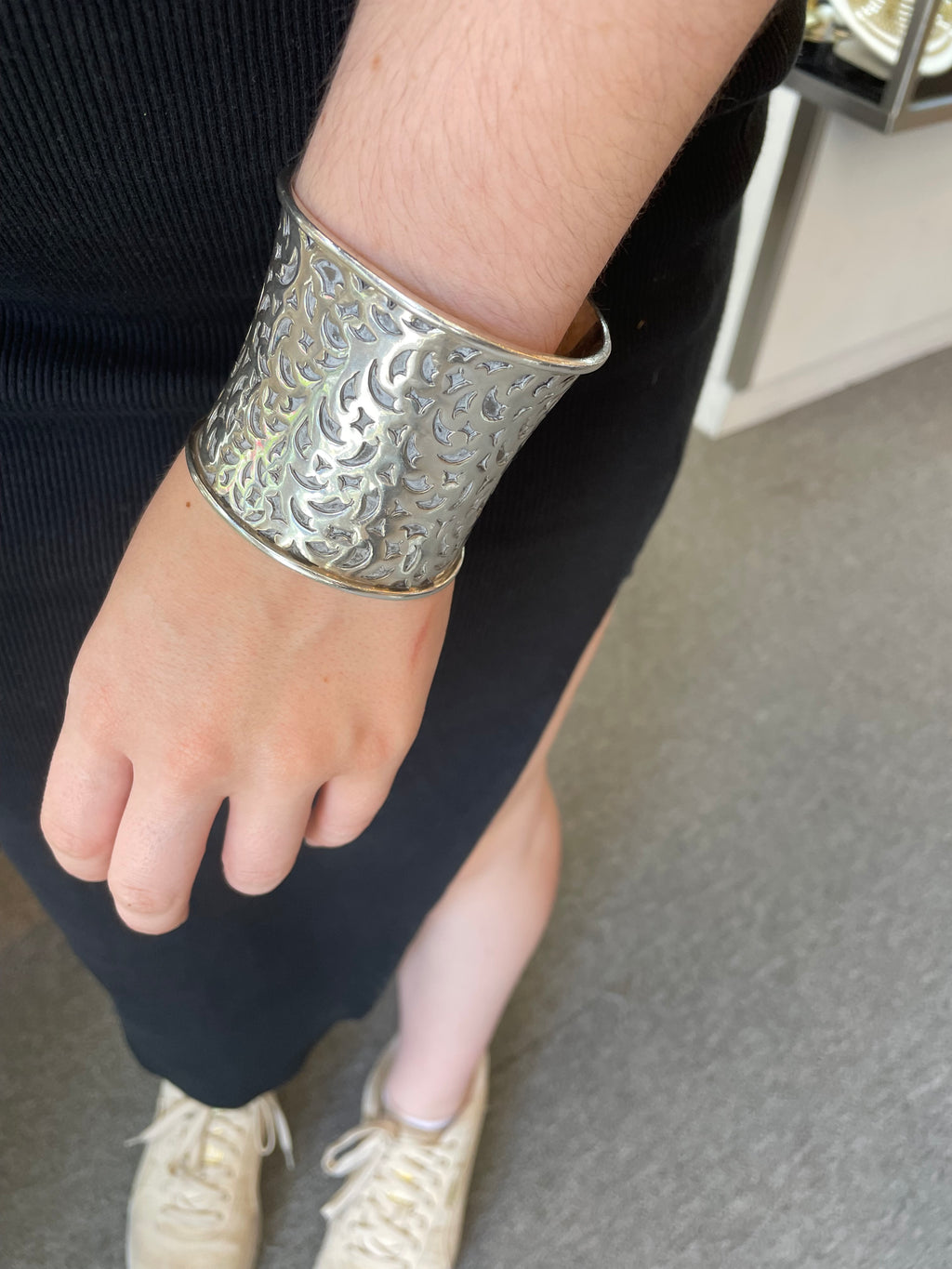 Lois Hill  Retired Sterling  Hand Scrolled Cuff