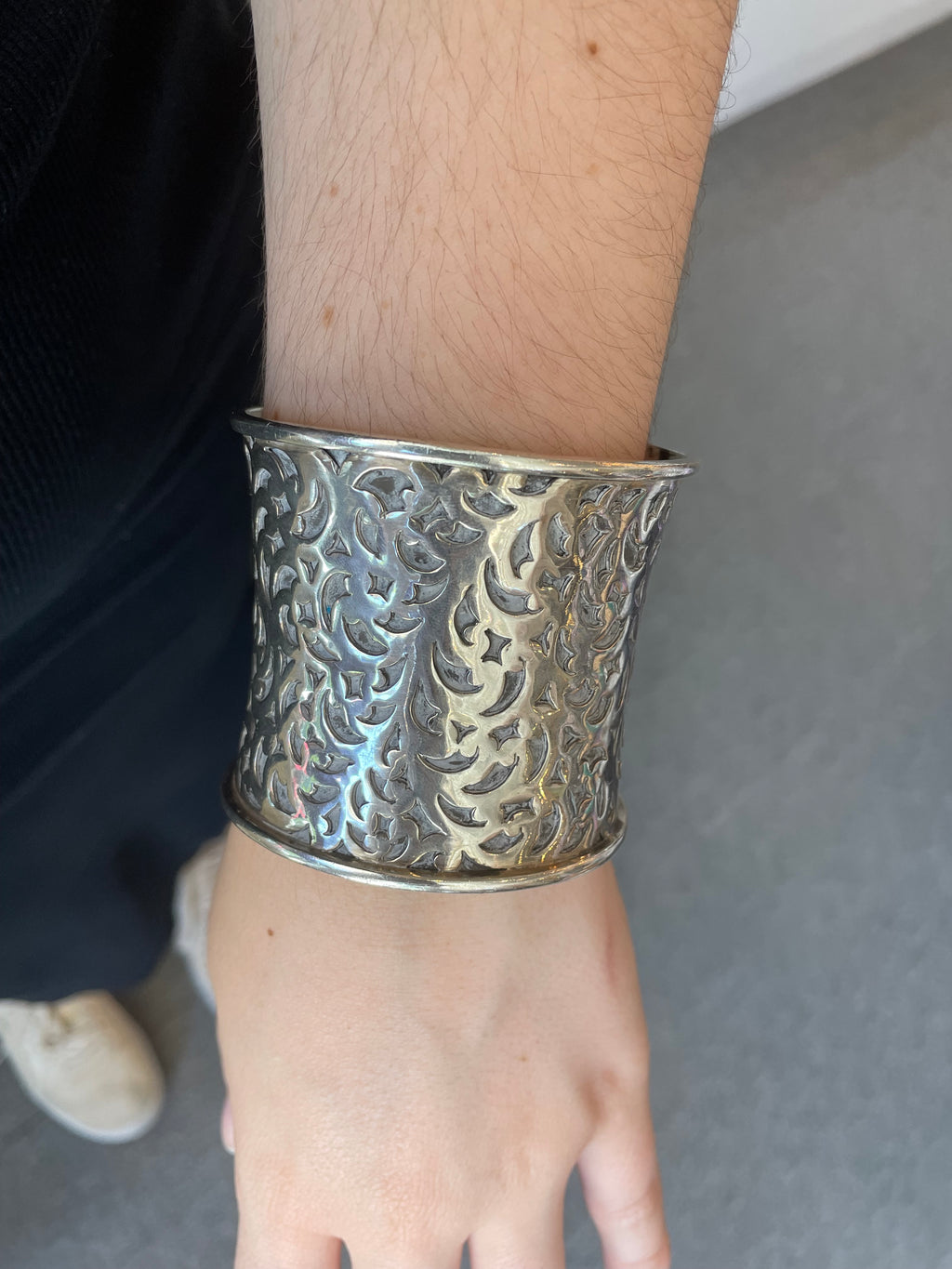 lois hill, retires, sterling, hand scrolled, cuff