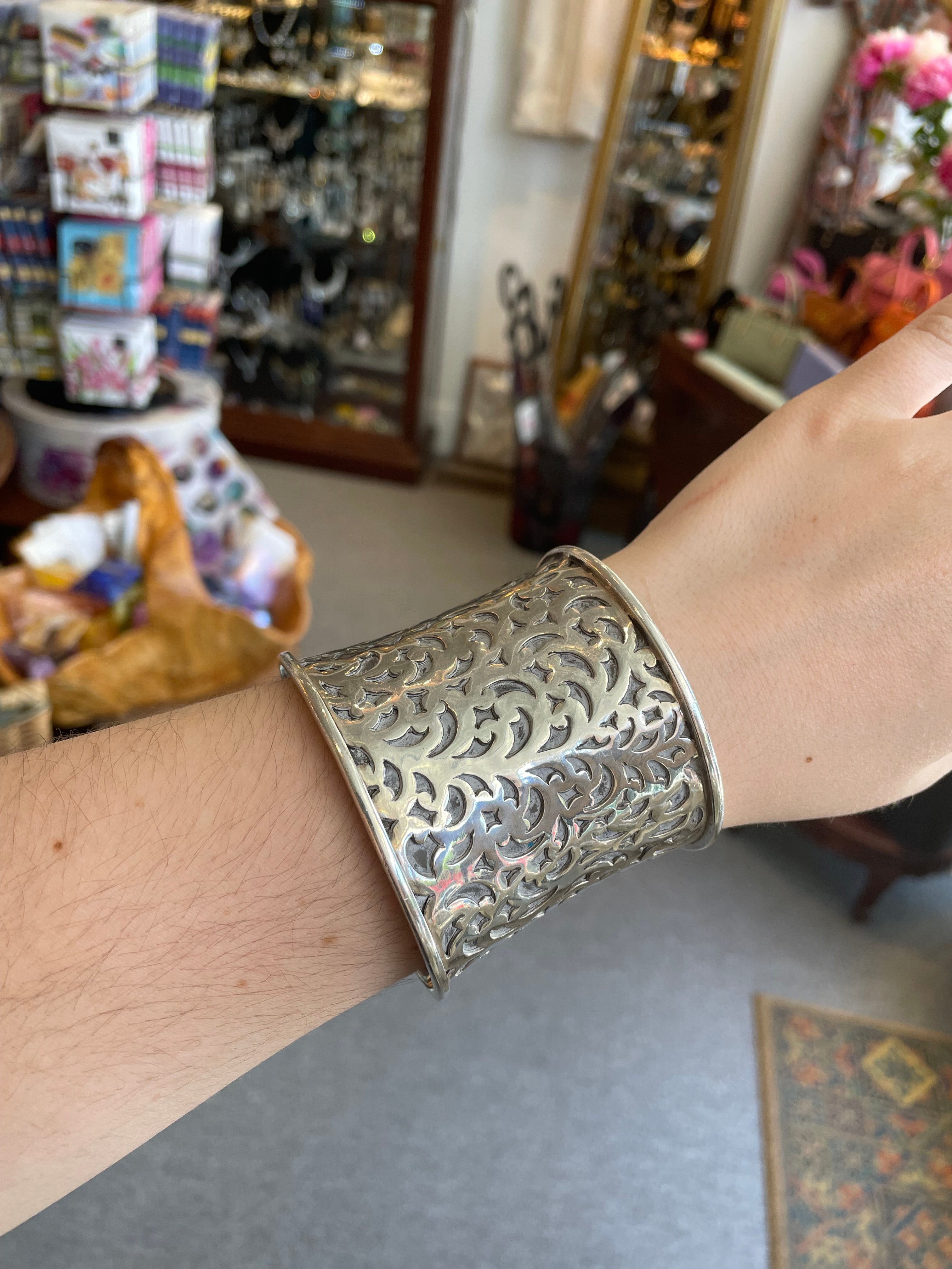 Lois Hill  Retired Sterling  Hand Scrolled Cuff