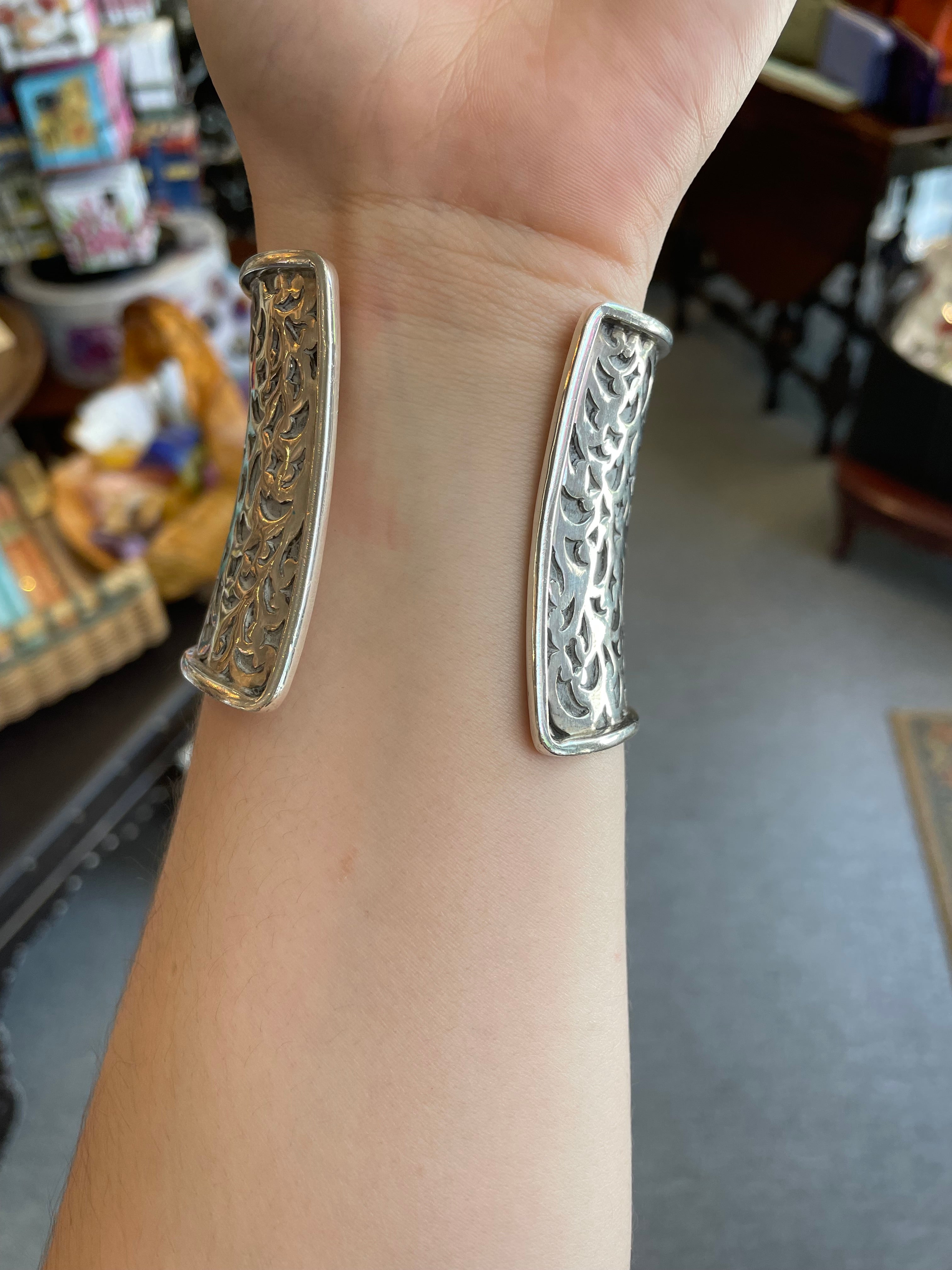 Lois Hill  Retired Sterling  Hand Scrolled Cuff