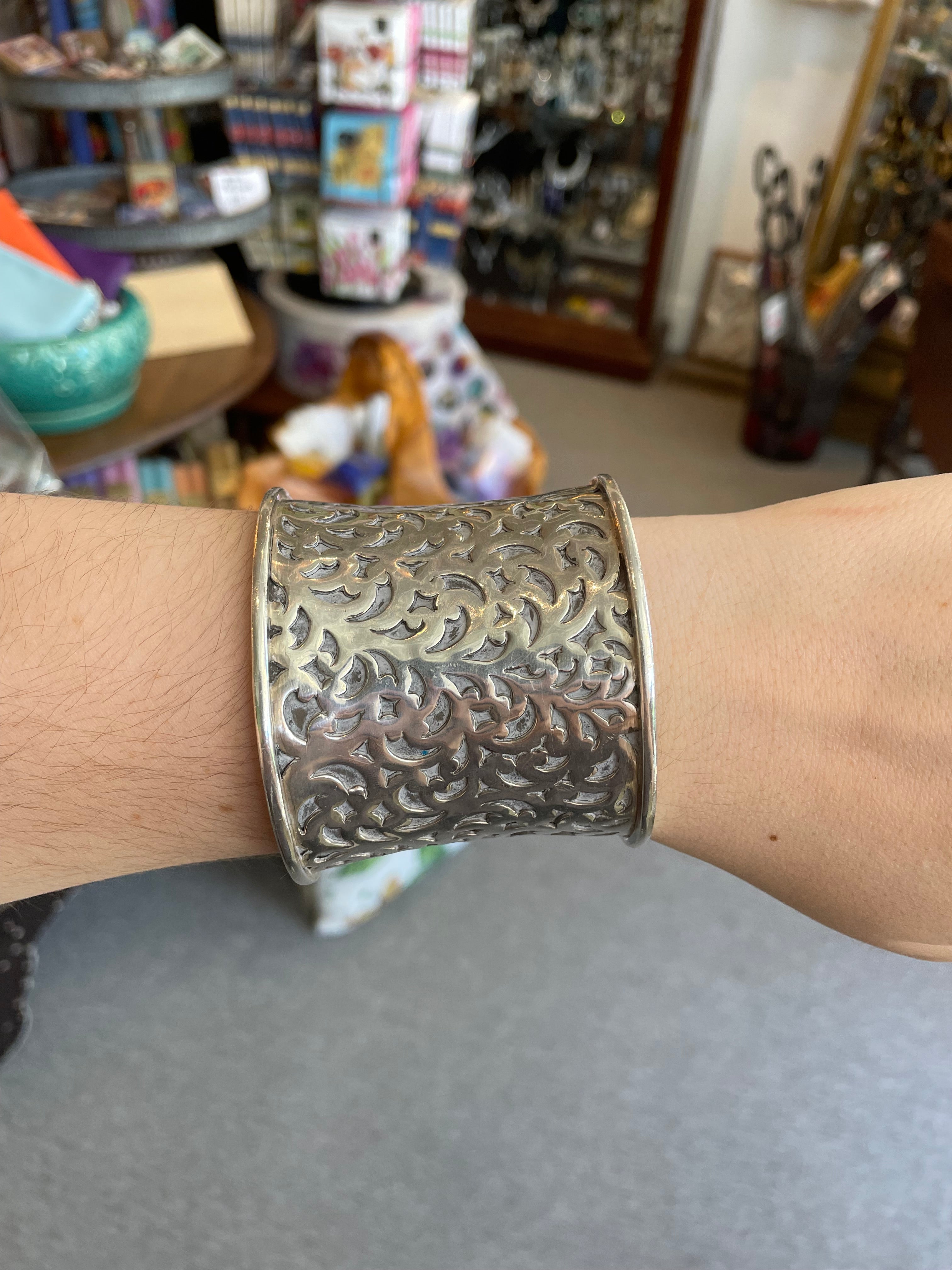 Lois Hill  Retired Sterling  Hand Scrolled Cuff
