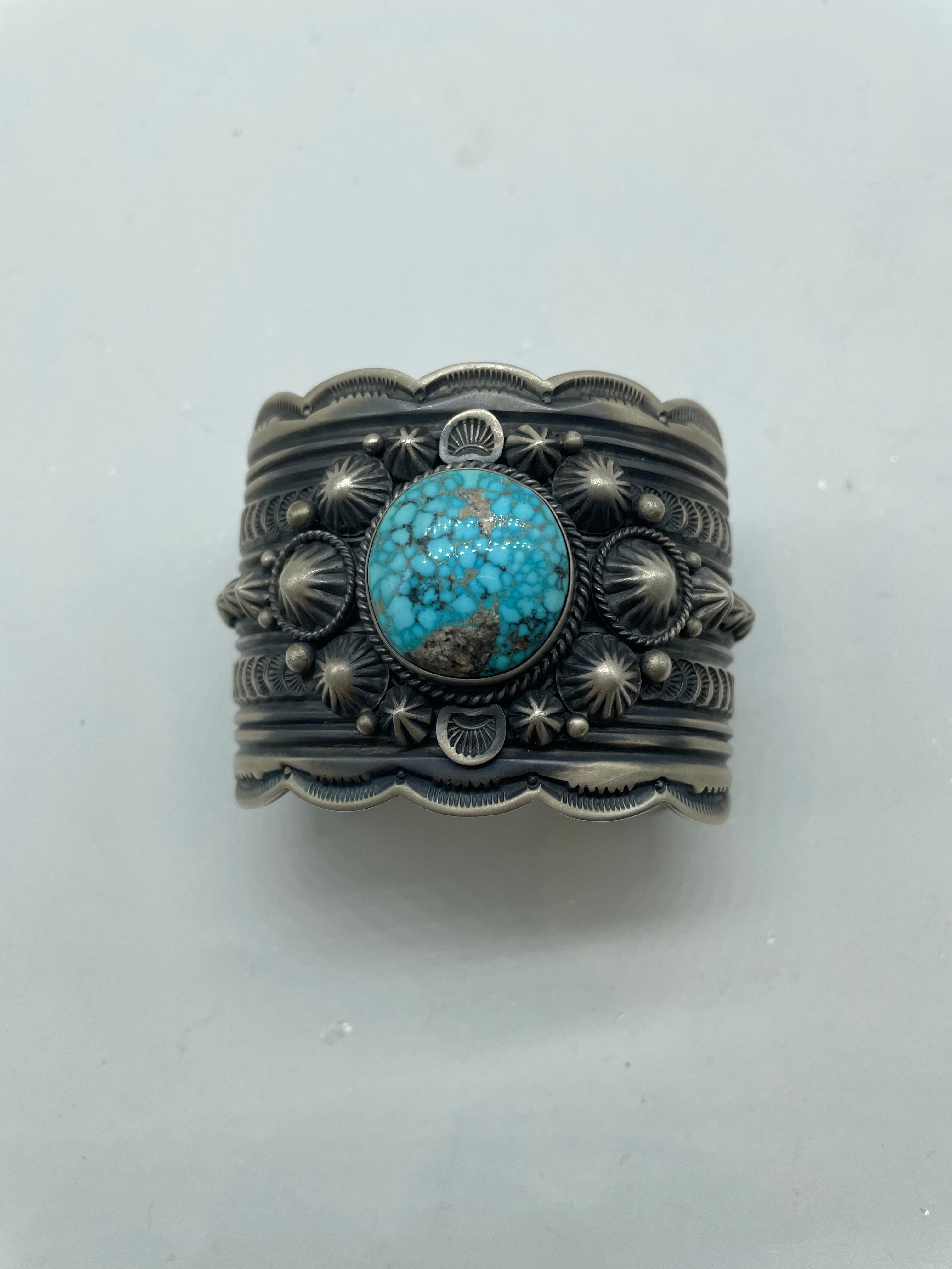 sterling and turquoise navajo cuff
