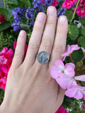 Sterling Mercury Dime  Head Ring
