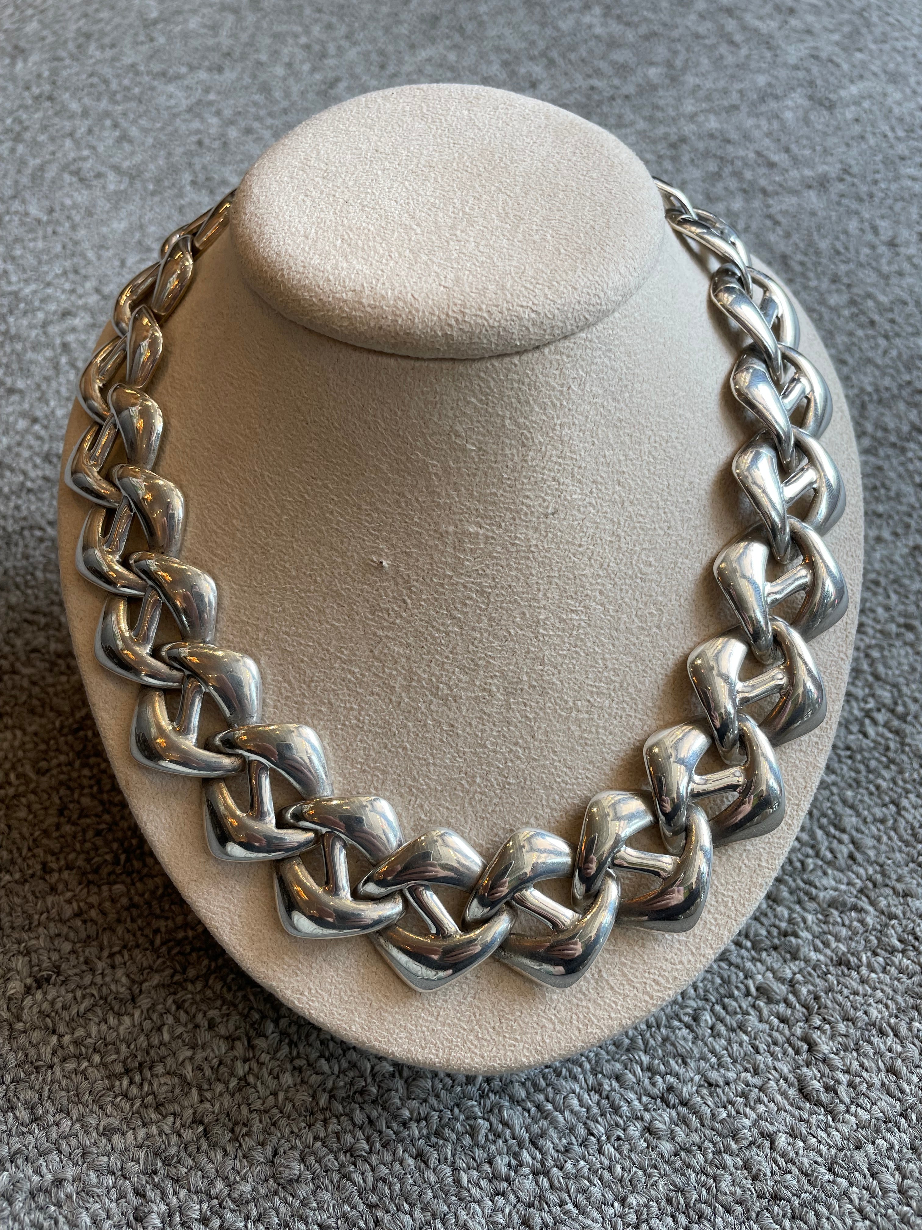 Vintage 1980s Sterling Mexican Necklace