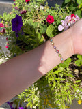 genuine 14k multi semi precious stone bracelet 