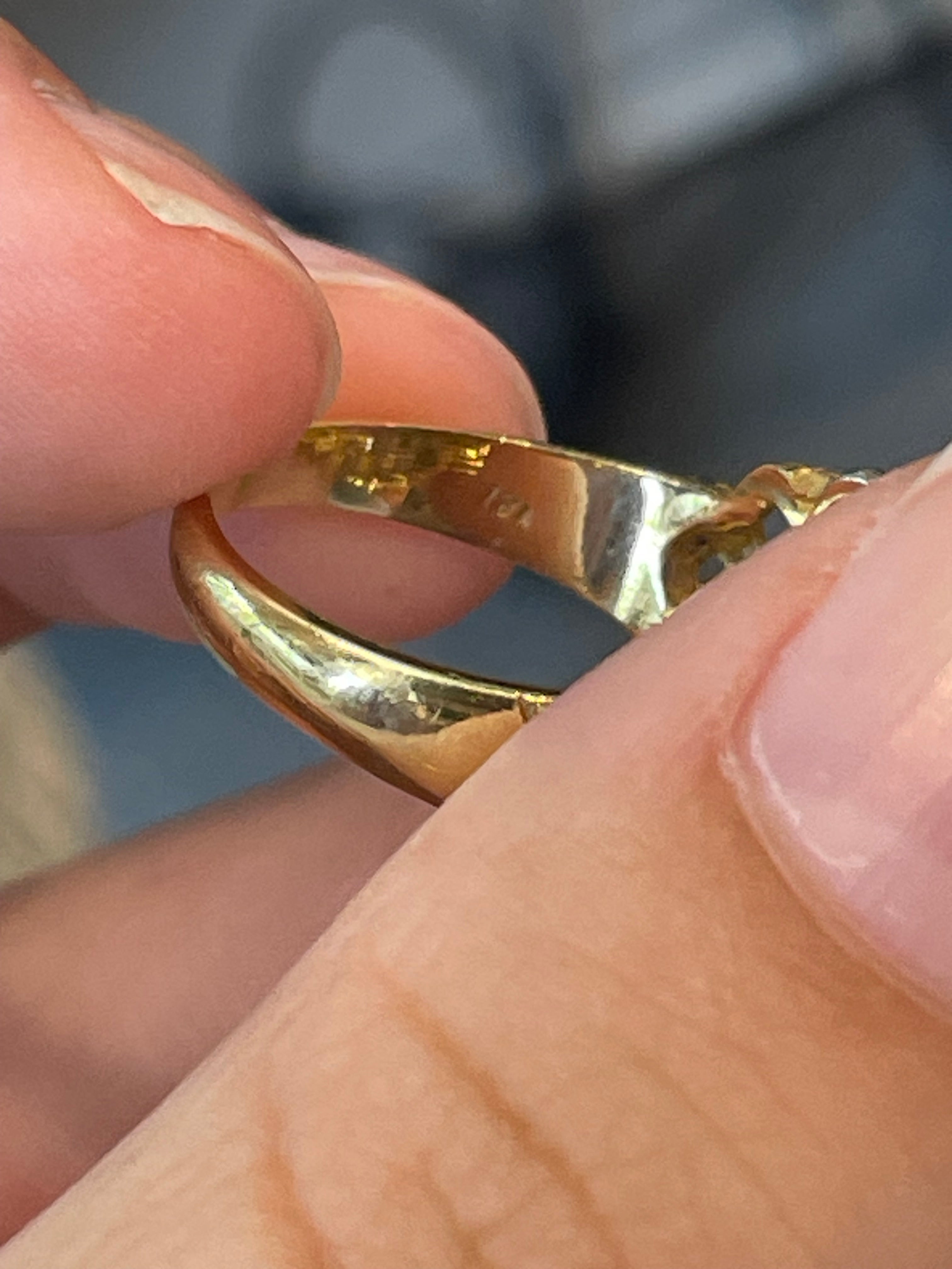 Italian 18k Gold and Amethyst Vintage 20s Ring