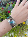 Vintage  70's Sterling Inlaid Navajo Cuff