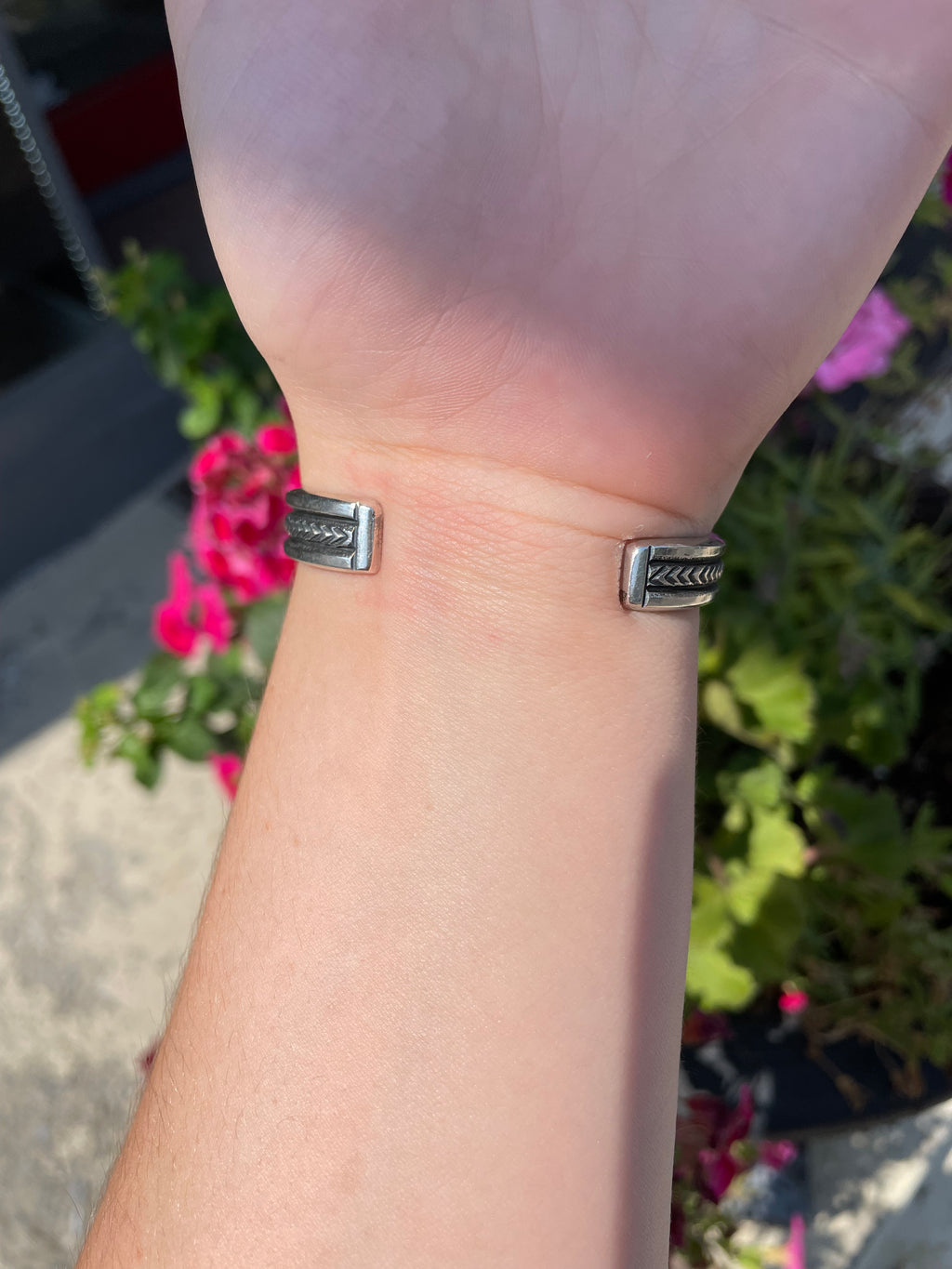 Sterling 70s Navajo Cuff Turquoise Bracelet