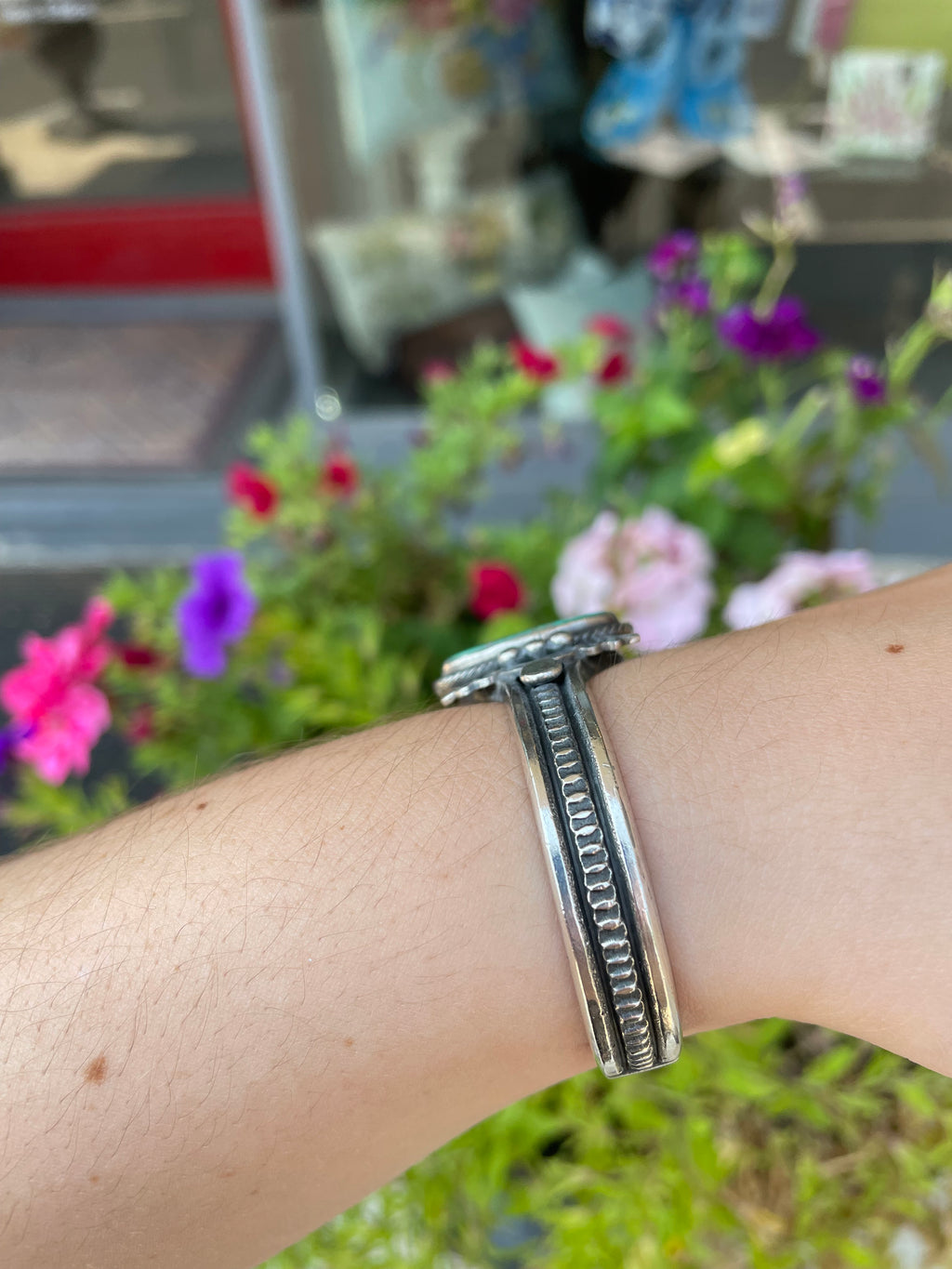 Sterling Turquoise 70s Navajo Bracelet