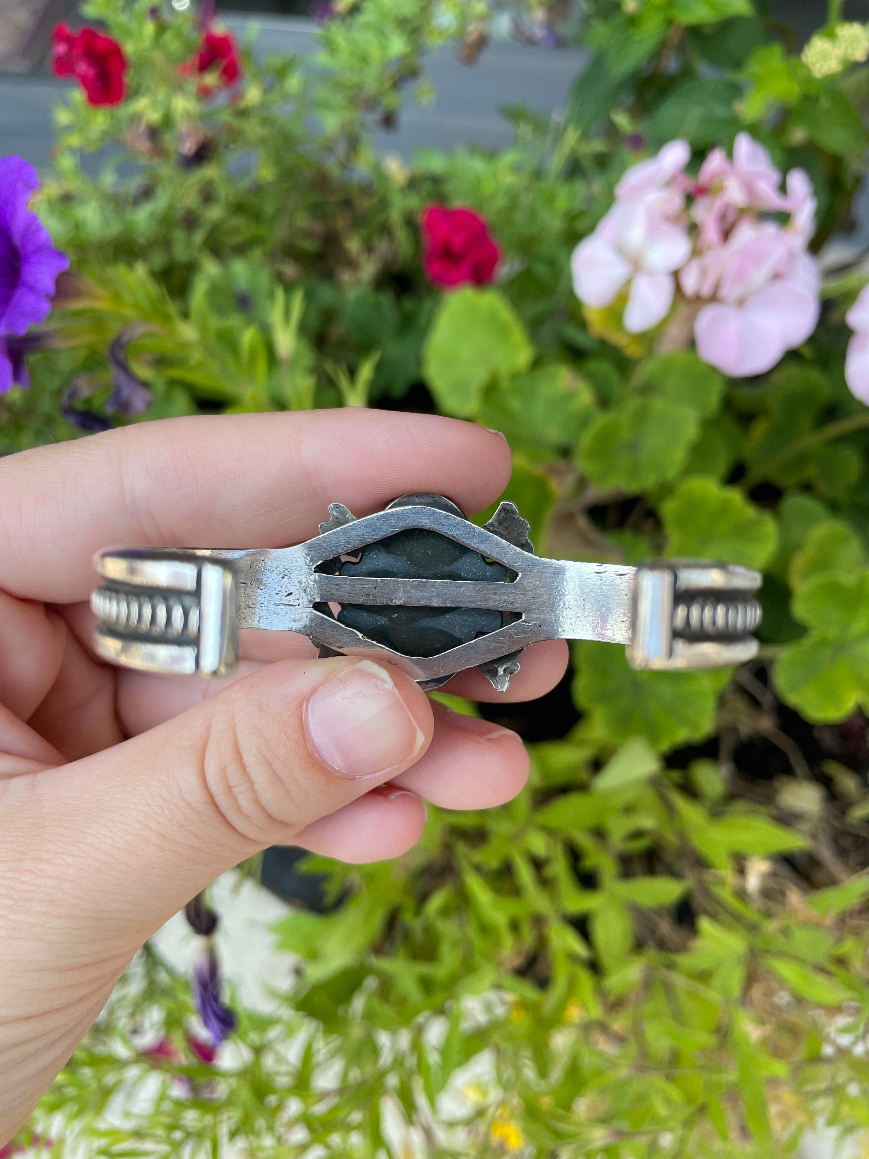 Sterling Turquoise 70s Navajo Bracelet