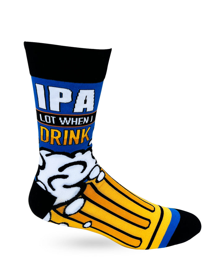 IPA Lot When I Drink - Men's Novelty Crew Socks