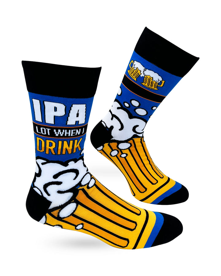 IPA Lot When I Drink - Men's Novelty Crew Socks