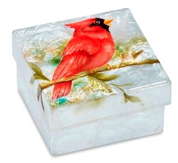 Cardinal on branch Capiz Box