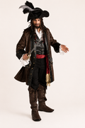 Jack Sparrow, Johnny Depp Pirates of the Caribbean Men's Brown Costume Rental