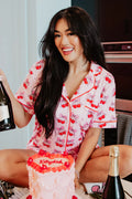 KatyDid Cherry Bow Repeat Two Piece Loungewear / PJ Set
