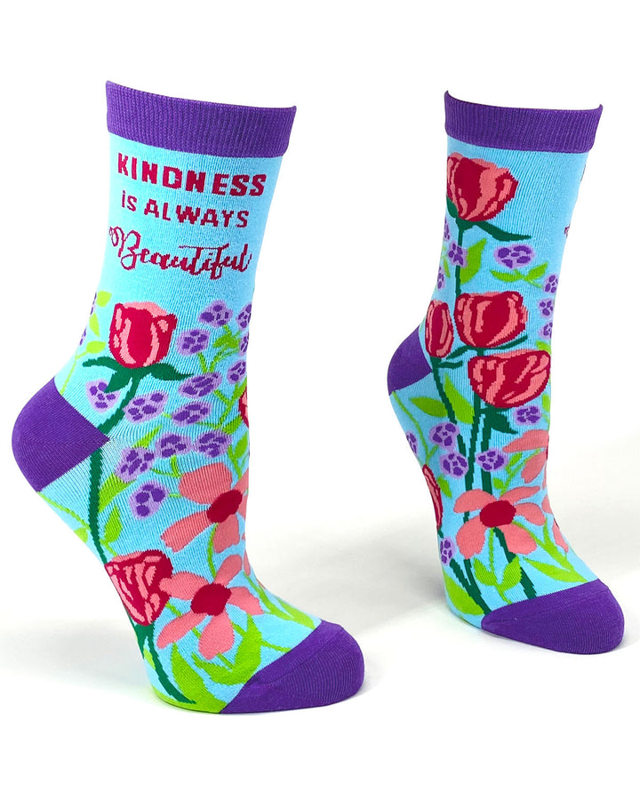 Kindness is Always Beautiful - Women's Novelty Crew Socks