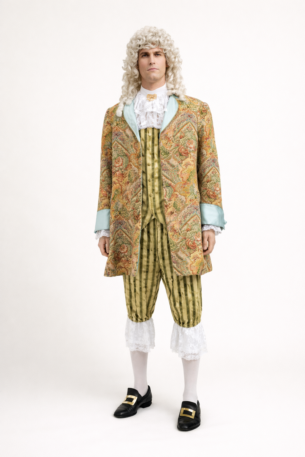 King Loius XIV Tapestry Coat & Knickers, Men's Costume Rental