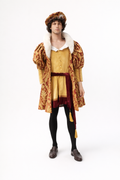 King or Chancellor, Men's Renaissance Red & Yellow Costume Rental