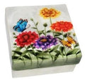 Flowers with Butterfly Capiz box 4x4