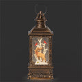 LIGHTED SWIRL LANTERN ELK WITH TREE BACKGROUND