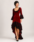 Red Velvet Spanish Flamenco Dancer Costume