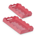 Large and Small Bubblegum Pink Scalloped Tray