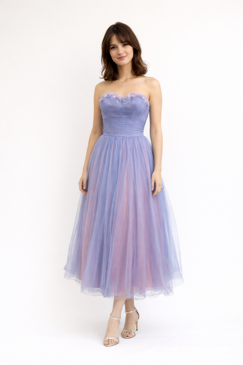 Lavender Strapless 1950's Tulle Vintage Dress, Women's Costume Rental