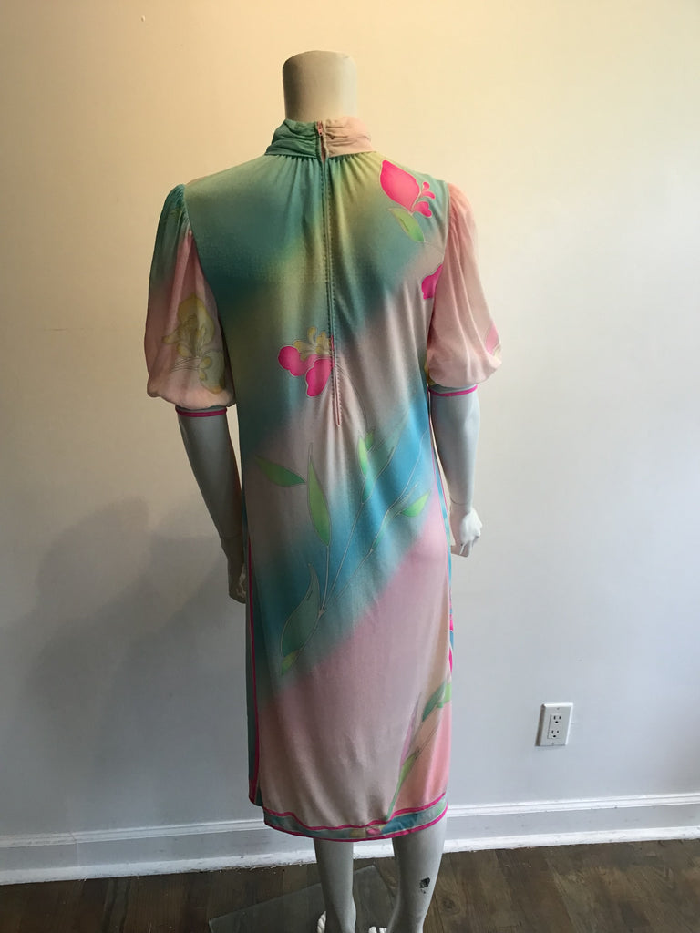 Leonard 70s silk chiffon drss