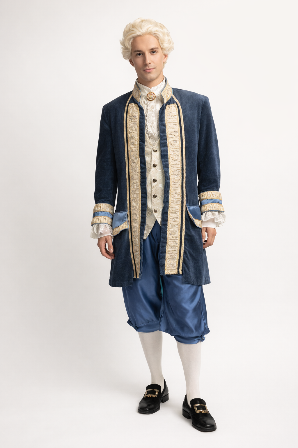 Light Blue Opulent Jacket , 18th Century Nobel Men's Costume Rental
