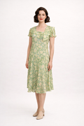 Light Green 1920's Floral Day Dress 1920's, Women's Costume Rental