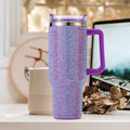 Purple 40oz Rhinestone Tumbler with Handle
