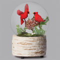 MUSICAL TWO CARDINALS ON BRANCH DOME