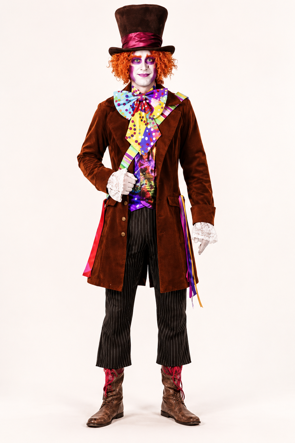 Mad Hatter - Alice in Wonderland, Men's Red Costume Rental
