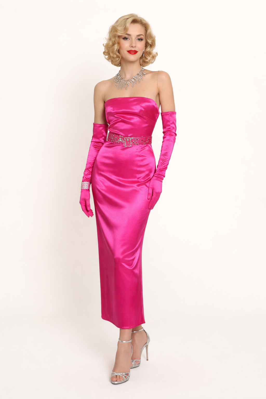 Madonna - Material Girl Hot Pink Gown - 1980's Women's Costume Rental
