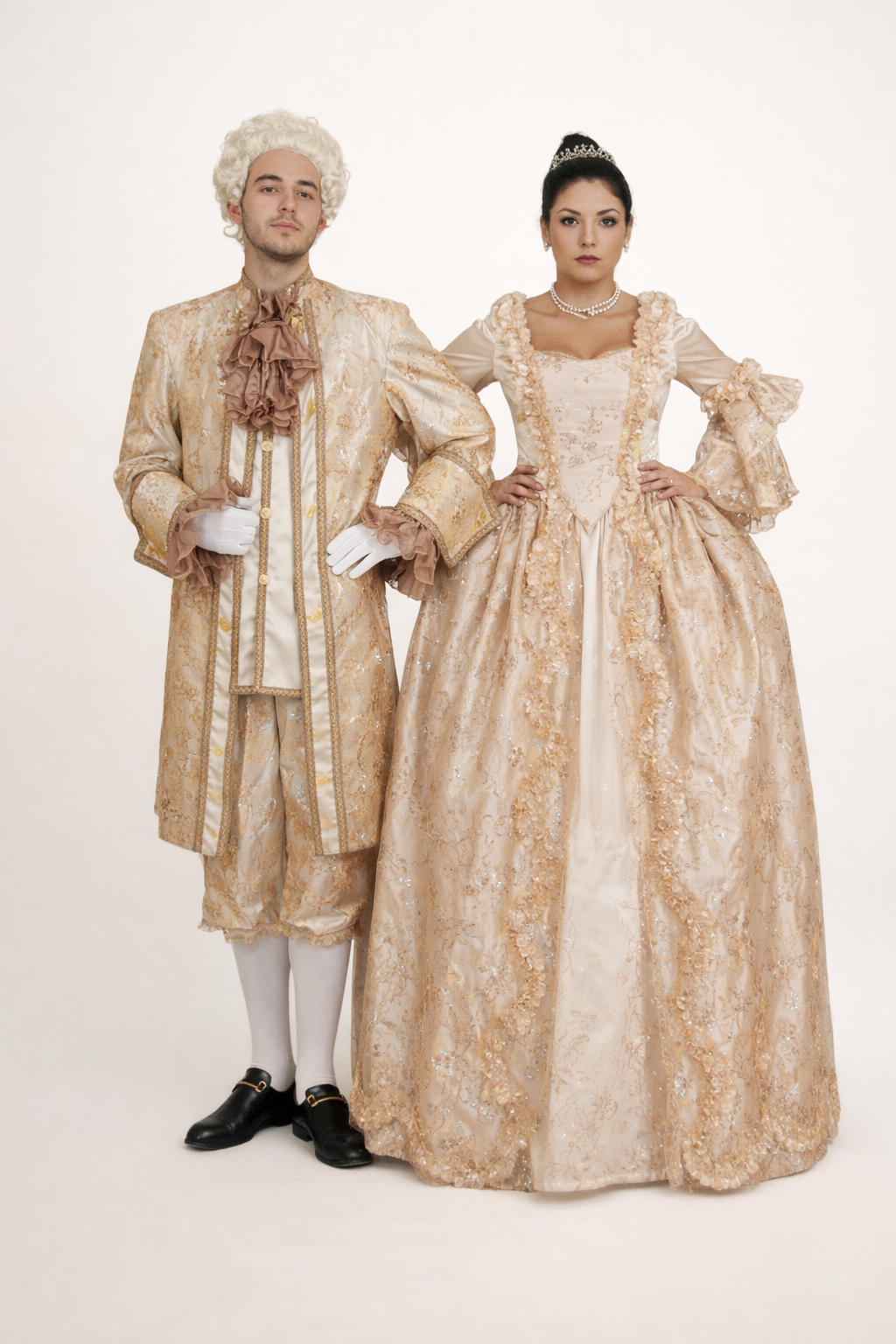 Marie Antoinette Peach Embroidered 18th Century Gown Costume Rental