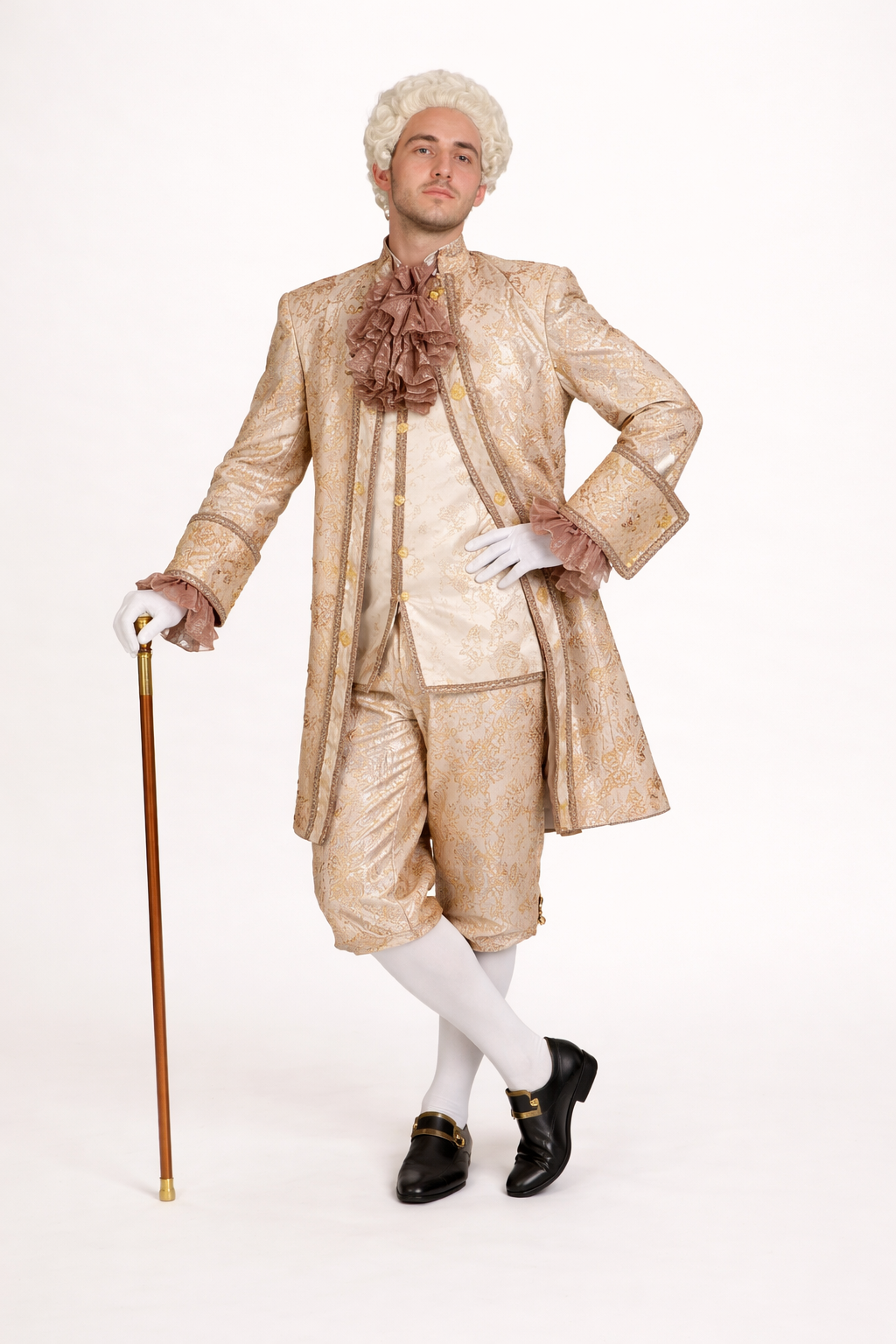 Marie Antoinette Peach Embroidered 18th Century Gown Costume Rental